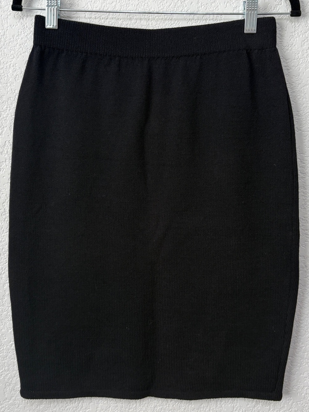 St. John EVENING by Marie Gray Black Knit Pencil Skirt Sz 4 Made in USA